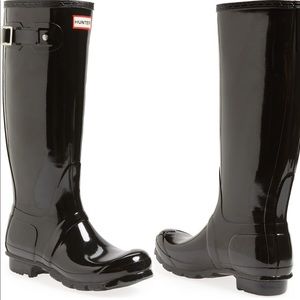 Black original high gloss Hunter rainboots